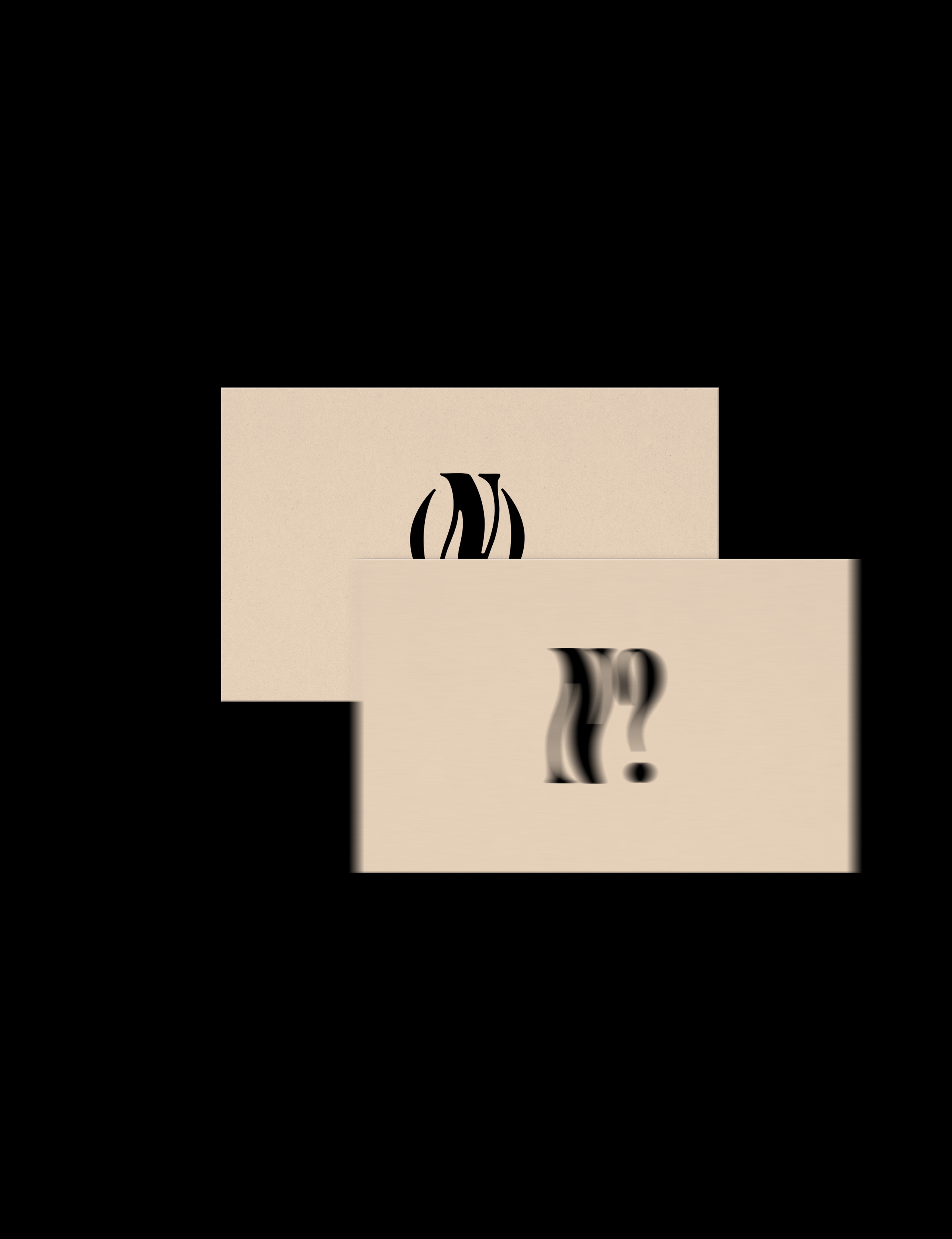 Two branded business cards placed atop each other