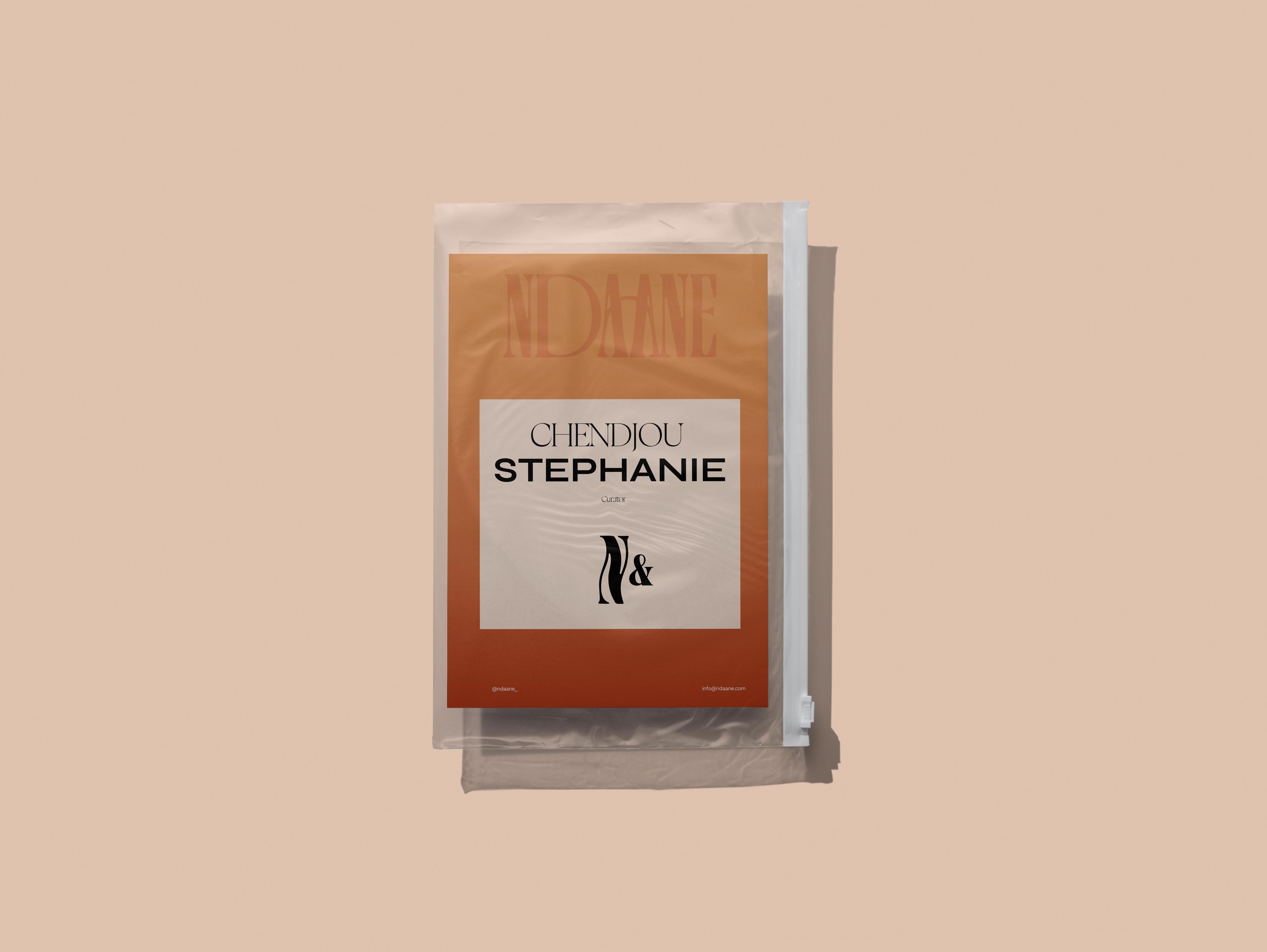 A paper in a plastic pouch with branding